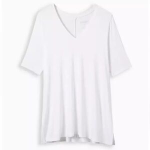 Torrid Classic White Super Soft V-Neck Tunic Tee